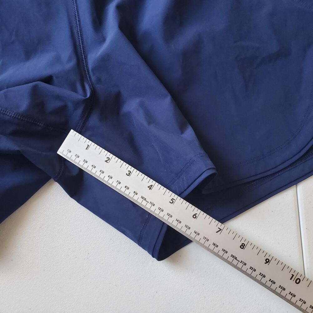 Lands' End Swim Shorts Womens 12 Blue Swim Bottom Built In Brief Lined Stretch - Picture 6 of 8